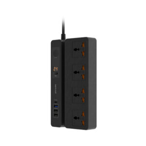 Porodo 4AC 3 USB-C PD 35W Multiport Socket 3M 3000W UK- Black