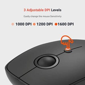  About this item Rubberised Surface. 10min Auto-off. To Switch Between 2.4G Dongle Press and Hold for 2 Seconds Compatible on Windows 8/10 and MAC OS. X1 AA Battery Required to operate(Not Included). Press Once to Switch Between 1000 / 1200 / 1600PI Bluetooth 5.0