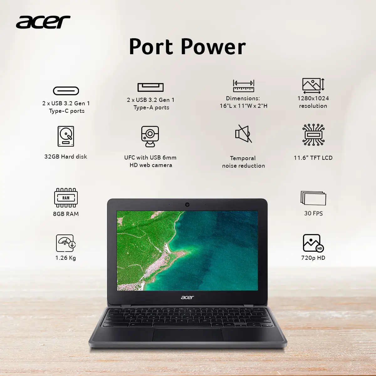 Acer Chromebook Laptop Intel Celeron 4GB RAN 64GB eMMC Storage 11.6-inch HD  NON-TOUCH Display UK USED – Amaget Online Store