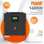 PowMr 1600W 80A MPPT Hybrid Solar Inverter 12vdc To AC 230V