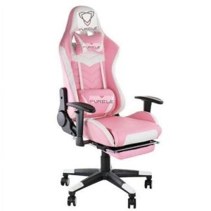 PINK Computer Racing Gaming Ergonomic Chair + Footrest