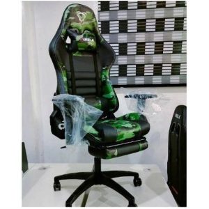 FURGLE Computer Racing Gaming Ergonomic Chair + Footrest - GREEN and BLACK