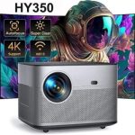 HY350 4K Smart Office Projector – Wireless Presentation, 1080P, Auto Keystone Correction – 1080P Native, 800 ANSI Lumens, WiFi 6 & Bluetooth 5.0