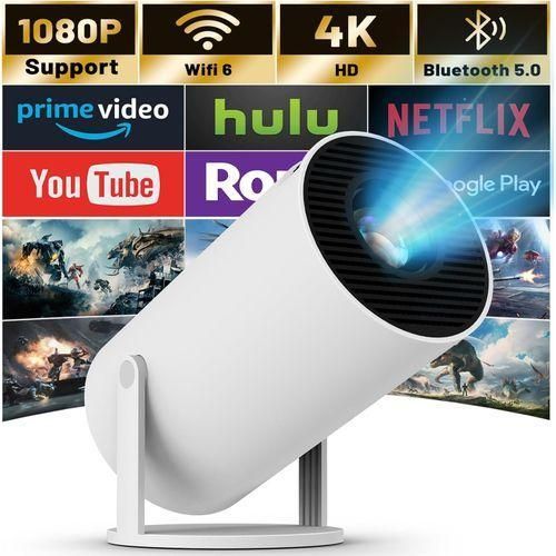 HY300Pro Mini Projector With Bluetooth, 4K 1080P, 16gb ROM,supports HDMI