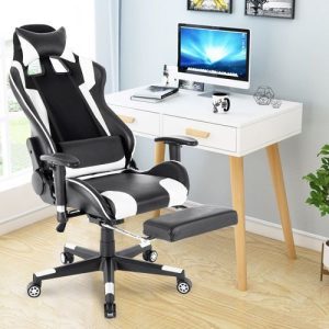 Stylish Racing Style Gaming Chair With Footrest