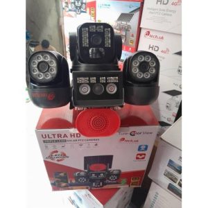 V380 Triple Lens 3 lens All rotating 4G Solar CCTV Camera – Wireless Outdoor PTZ Security Camera with Night Vision, Motion Detection, SIM Card & V380 Pro App