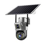 Dual Lens V380, 4G, 8MP, 2-way audio motion sensor, human detection, full color, night vision, PIR Sensor, battery backup solar powered cctv camera