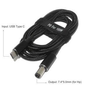 Pd 100w Type-c 18.5-20v Fast Charging Cables For Hp Laptop - Big Pin