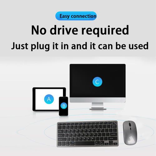 MIDIA 10inch BT Rechargeable Mini Keyboard Mouse Combo (2.4G/Bluetooth5.0/3.0) - Image 3