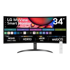 LG 34SR60QC-B 34-inch MyView Smart Monitor WQHD Curved Screen 100Hz with webOS