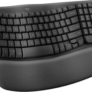 Logitech Wave Keys Wireless Ergonomic Keyboard — Cushioned Palm Rest, Easy-Switch, Bluetooth, Logi Bolt Receiver, Compatible