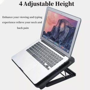 MC Laptop Stand With Cooling Fan Low Noise Adjustable Height
