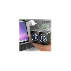 NEW Powerful RGB LED Light 2.0 USB Small Speaker SPK-054 For PC Laptop