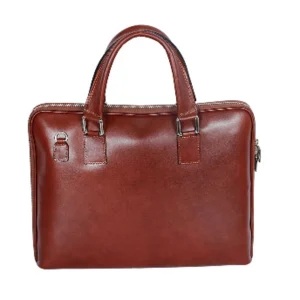 Palmira Genuine Leather Laptop Bag - Brown