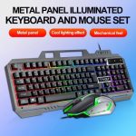 T-WOLF TF600 Backlit Wired 104-Key Gaming Keyboard with Wired Mouse for Gaming Working