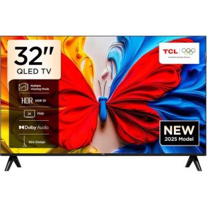 TCL 32 Inch QLED HDR 10 Smart Google TV, Dolby Audio, Game Mode, Multiple