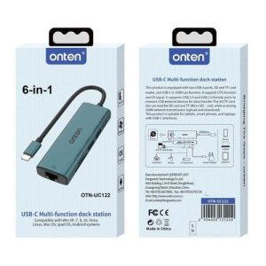 Onten OTN-UC122 6 in 1 Usb-C Dock Station