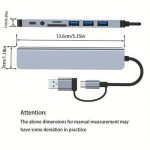8-in-2 USB Type C Hub Multi Port Adapter Splitter Dock Station