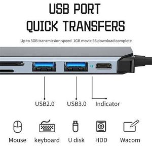 Computer Multifunctional Docking Station USB Hub Extender 7 In 1