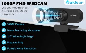 Product details
1080P Webcam with Microphone, USB HD Camera, Webcam for Laptop Auto Focus, Noise Reduction Mics, Computer Camera for Streaming, Video Calling, Skype, Teams, Zoom, PC, Computer-(FT)