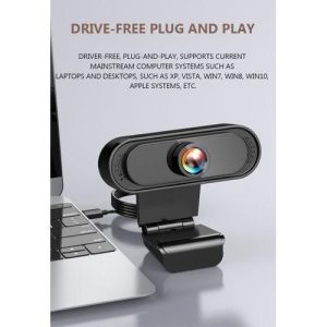 Share this product 1080P HD USB Webcam With Microphone - Black