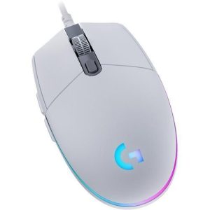 Logitech G203 Wired Gaming Mouse (White), 8,000 DPI, Rainbow Optical Effect LIGHTSYNC RGB