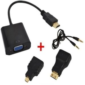 HDMI To VGA Converter + 2 Micro Mini HDMI Connector Adapter